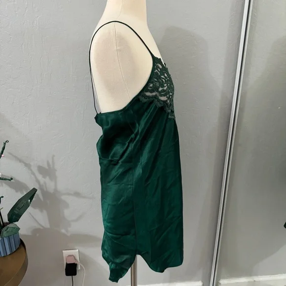Vintage Dark Green Lingerie Slip - Picture 3 of 7